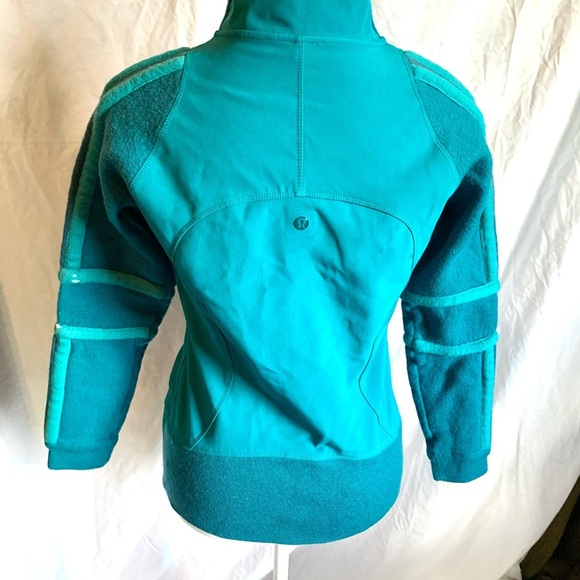 Lululemon Women’s Size 4 Athletica Turquoise Jacket Fall Winter Coat Merino Wool - Picture 6 of 14